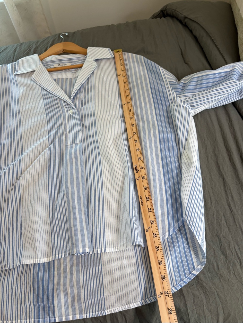 Madewell Notch Collar Popover Shirt. Size XL. - Picture 9 of 10